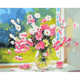 Paint by numbers | Vase of pink and white flowers | flowers intermediate new arrivals | Figured'Art