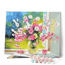 Load image into Gallery viewer, Paint by numbers | Vase of pink and white flowers | flowers intermediate new arrivals | Figured'Art