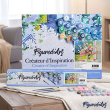 Load image into Gallery viewer, Paint by numbers | Vase of pink and white flowers | flowers intermediate new arrivals | Figured'Art