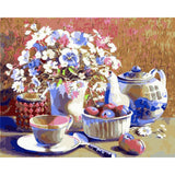 Paint by numbers | Set of tea and flowers | advanced flowers new arrivals | Figured'Art