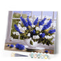 Paint by Numbers - Vase of blue and white flowers