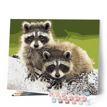 Load image into Gallery viewer, paint by numbers | Raccoons | intermediate landscapes raccoons | FiguredArt
