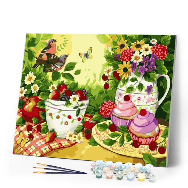 Paint by Numbers - Flowers, fruits, and birds