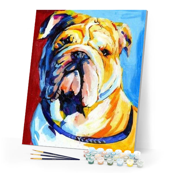 paint by numbers | Bulldog | advanced animals dogs Pop Art | FiguredArt