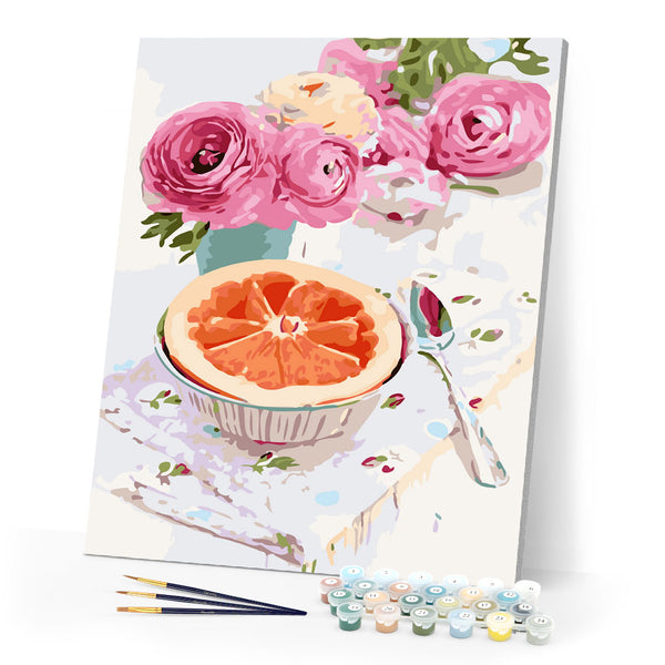 Paint by Numbers - Roses and grapefruit