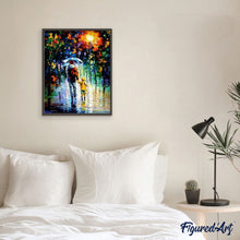 Load image into Gallery viewer, paint by numbers | Father and Son in the Rain | advanced cities romance | FiguredArt