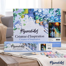 Load image into Gallery viewer, paint by numbers | Father and Son in the Rain | advanced cities romance | FiguredArt