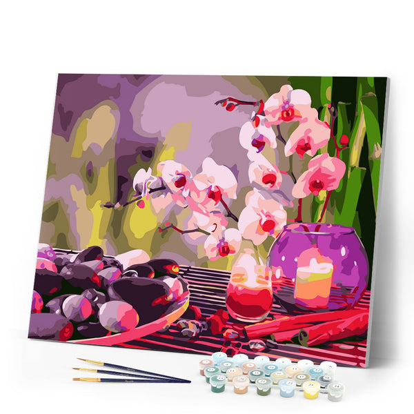 Paint by Numbers - Relaxation with candles and flowers
