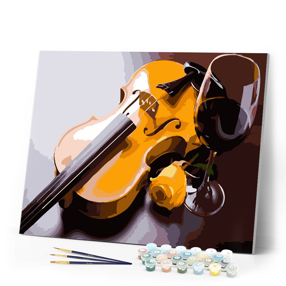 Paint by Numbers - Violin and glass of wine