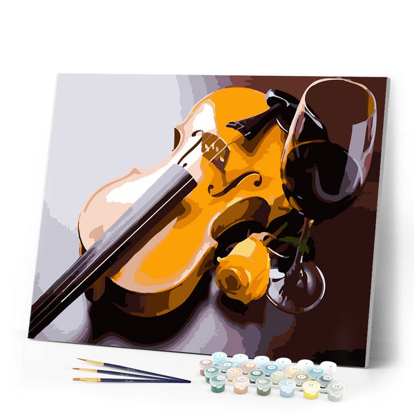 Paint by Numbers - Violin and glass of wine