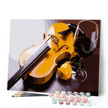 Load image into Gallery viewer, Violin and glass of wine