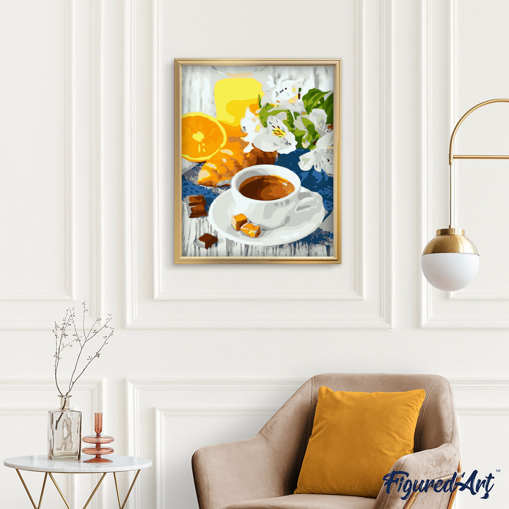 Breakfast and coffee cup