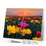 Paint by Numbers - Sunset and flower fields