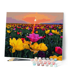 Load image into Gallery viewer, Sunset and flower fields