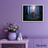 paint by numbers | Pink Tree in the Water | advanced landscapes trees | FiguredArt