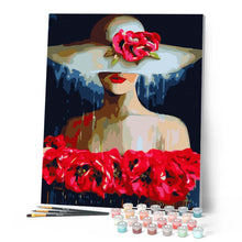 Load image into Gallery viewer, Woman with Hat and Flowers