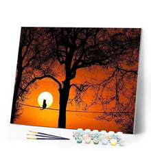 Load image into Gallery viewer, paint by numbers | Cat and Full Moon | advanced animals cats landscapes | FiguredArt