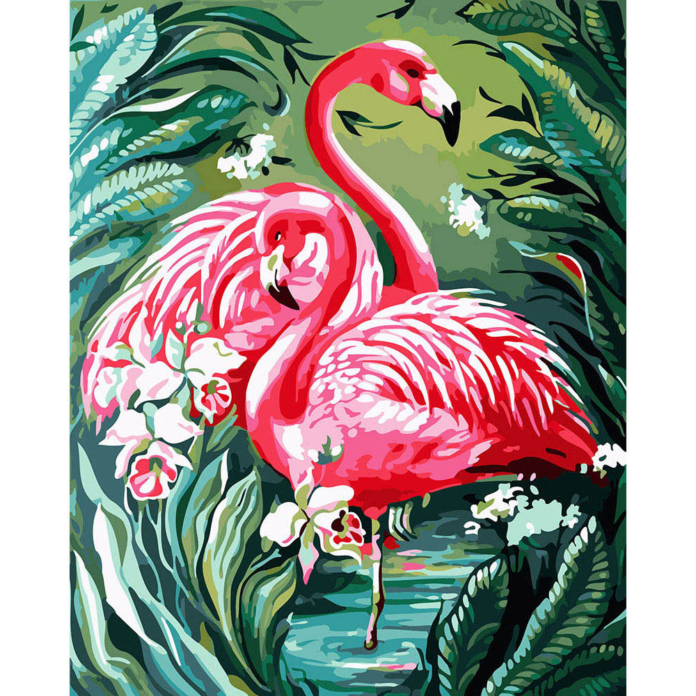 Lovely Pink Flamingos and Foliage