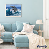paint by numbers | Four Dolphins | animals dolphins intermediate | FiguredArt
