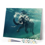 paint by numbers | Elephant Swimming | advanced animals elephants | FiguredArt