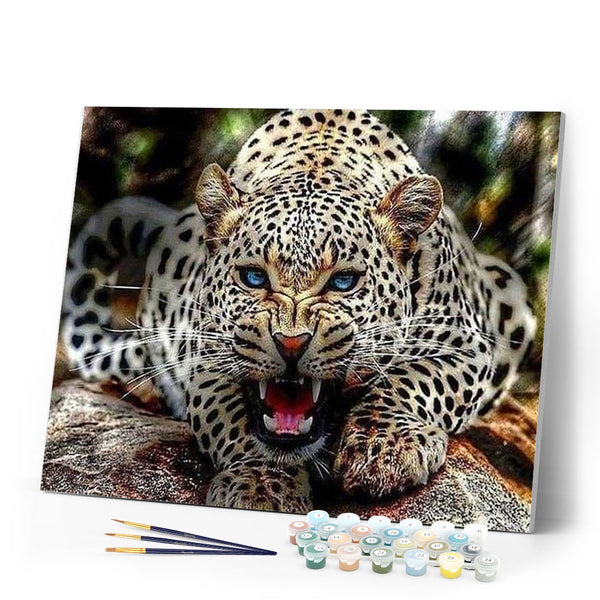 paint by numbers | Mother Leopard Roars | advanced animals leopards | FiguredArt