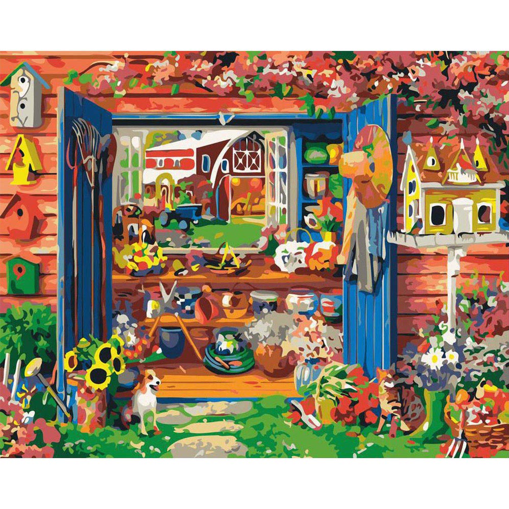 Paint by numbers | Garden cabin | advanced flowers new arrivals | Figured'Art