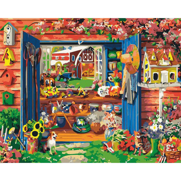 Paint by numbers | Garden cabin | advanced flowers new arrivals | Figured'Art