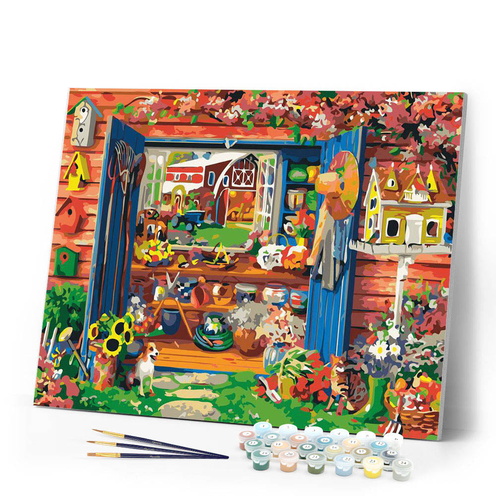 Paint by numbers | Garden cabin | advanced flowers new arrivals | Figured'Art
