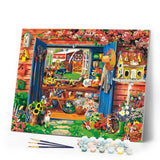 Paint by numbers | Garden cabin | advanced flowers new arrivals | Figured'Art