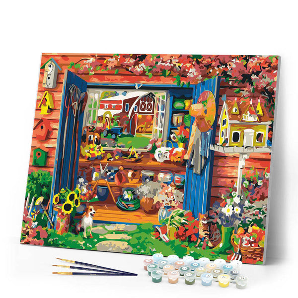 Paint by numbers | Garden cabin | advanced flowers new arrivals | Figured'Art