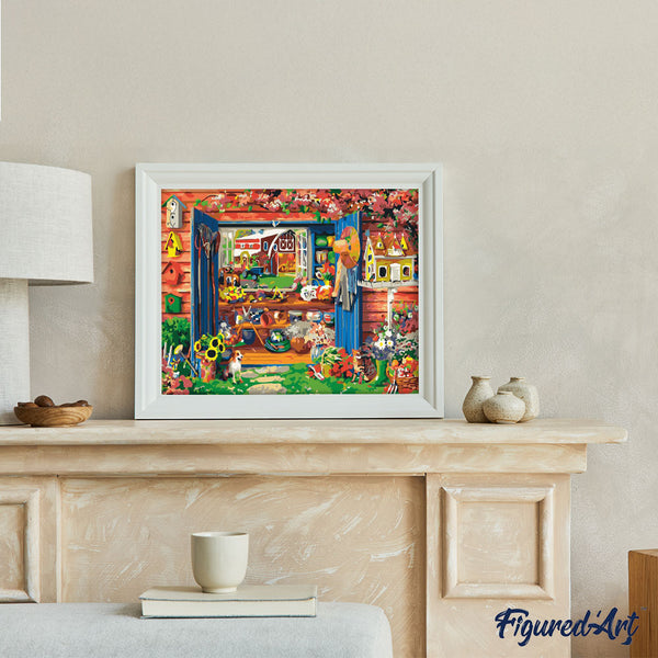 Paint by numbers | Garden cabin | advanced flowers new arrivals | Figured'Art