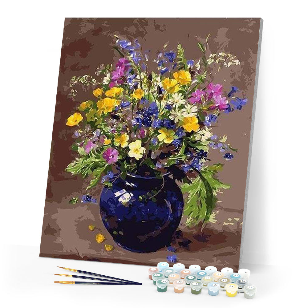 paint by numbers | Vase full of Flowers | flowers intermediate | FiguredArt