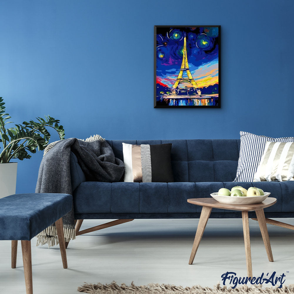 paint by numbers | Multicolor Eiffel Tower | cities intermediate | FiguredArt