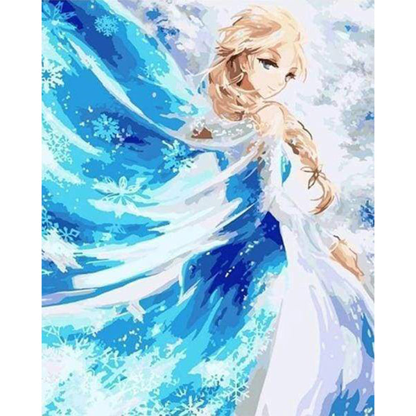 paint by numbers | Blue Princess | intermediate kids | FiguredArt