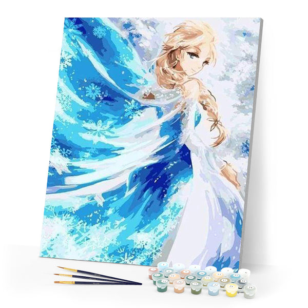 paint by numbers | Blue Princess | intermediate kids | FiguredArt