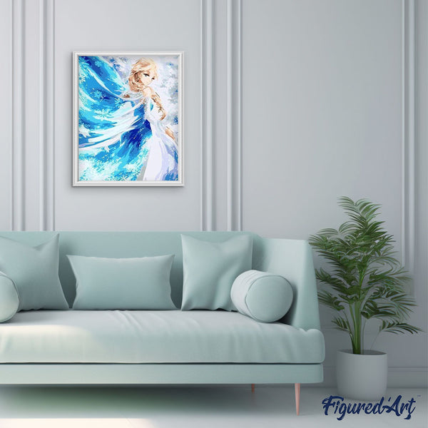 paint by numbers | Blue Princess | intermediate kids | FiguredArt