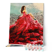 Load image into Gallery viewer, paint by numbers | Red dress | advanced romance | FiguredArt