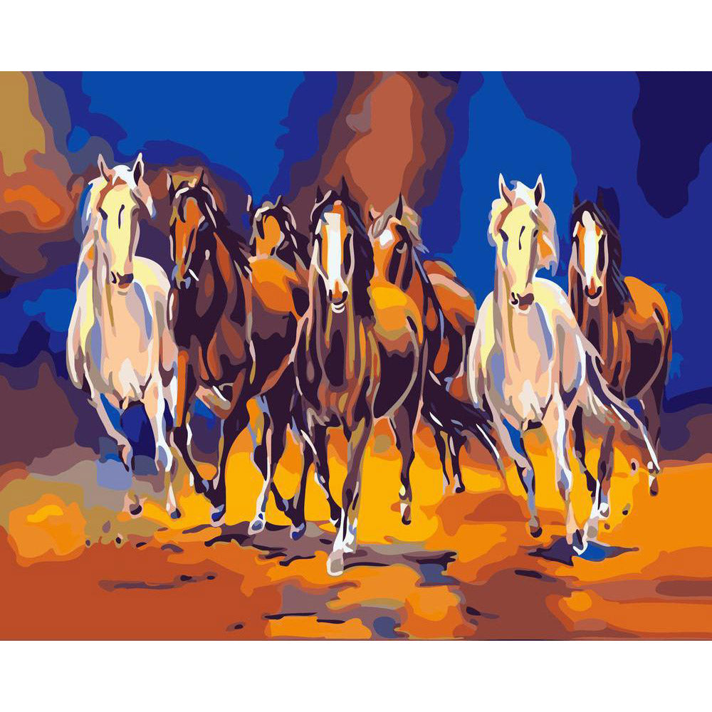 Paint by numbers | Seven Galloping Horses | animals horses intermediate new arrivals | Figured'Art
