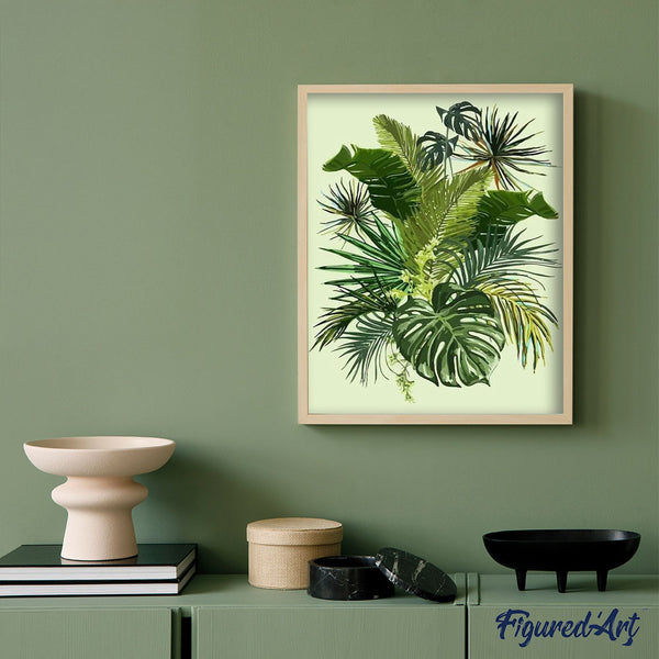 paint by numbers | Banana leaves | flowers intermediate | FiguredArt