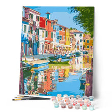 Load image into Gallery viewer, Paint by numbers | Peaceful water canal in the city | advanced new arrivals cities | Figured'Art