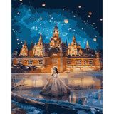 Paint by numbers | Woman wearing a dress and large building | advanced new arrivals romance cities | Figured'Art