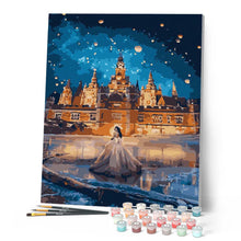 Load image into Gallery viewer, Paint by numbers | Woman wearing a dress and large building | advanced new arrivals romance cities | Figured'Art