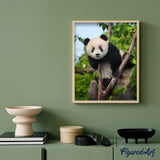 paint by numbers | Panda In Tree | animals intermediate pandas trees | FiguredArt