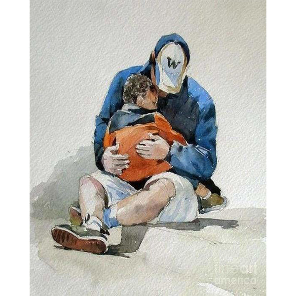 paint by numbers | Father And Son Hug | advanced portrait | FiguredArt