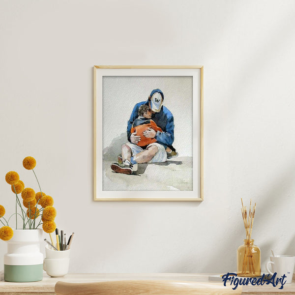 paint by numbers | Father And Son Hug | advanced portrait | FiguredArt
