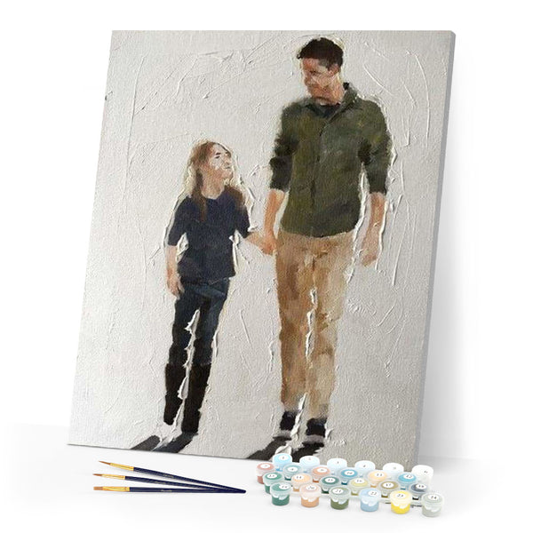 paint by numbers | Father and Daughter Walking | intermediate portrait | FiguredArt