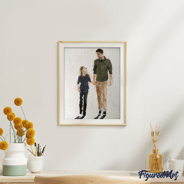 paint by numbers | Father and Daughter Walking | intermediate portrait | FiguredArt