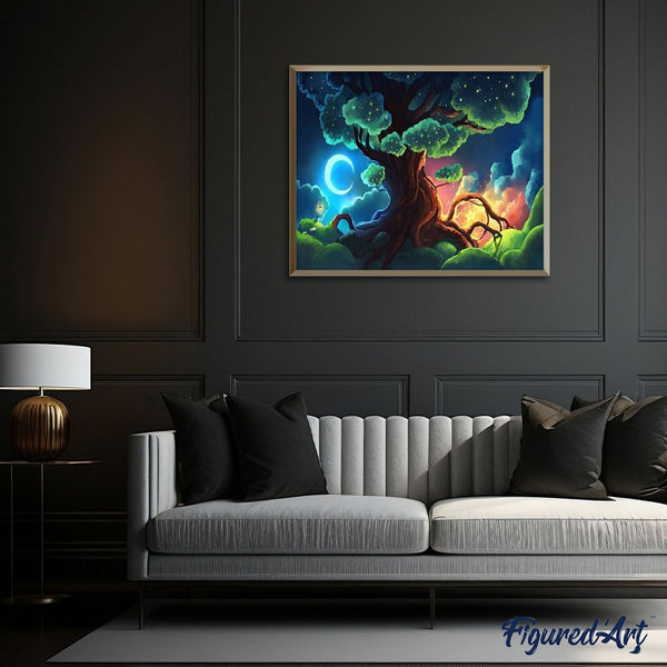 paint by numbers | Tree Lighting | intermediate landscapes trees | FiguredArt