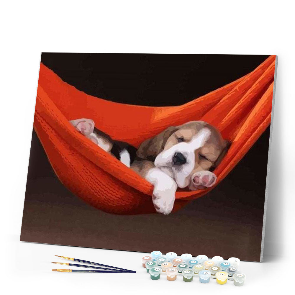paint by numbers | Sleeping Dog | animals dogs easy | FiguredArt