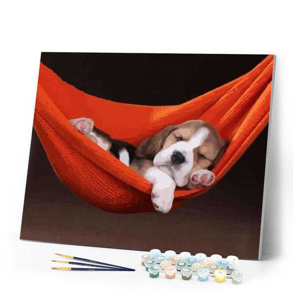 paint by numbers | Sleeping Dog | animals dogs easy | FiguredArt